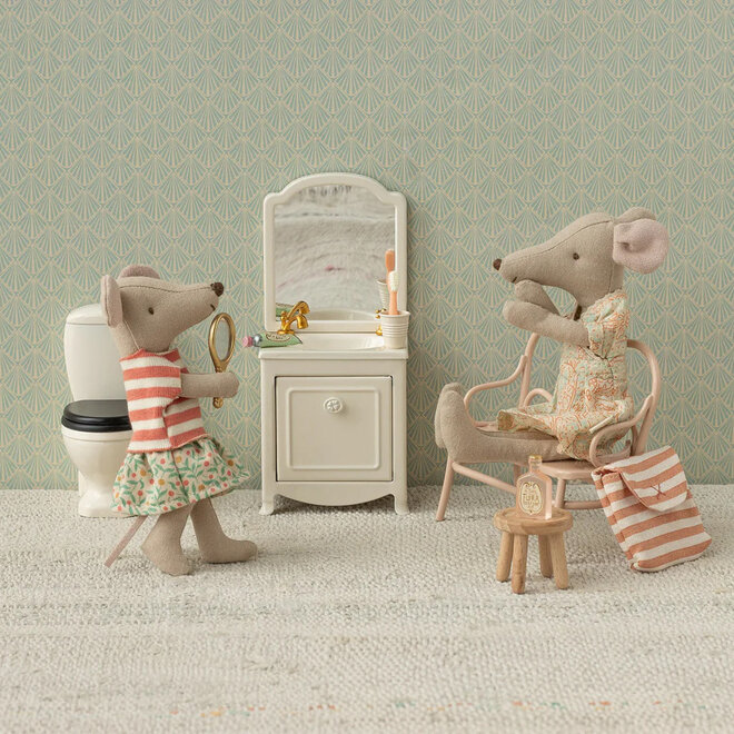 Mouse Toothbrush Set in Bag Coral Stripe