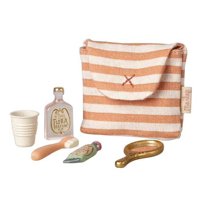 Mouse Toothbrush Set in Bag Coral Stripe