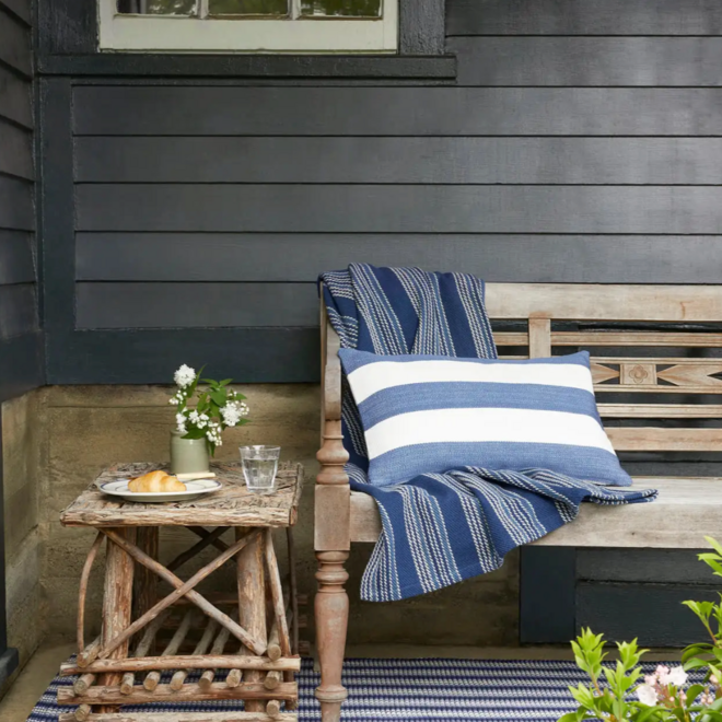 Throw Blanket Cameroon Woven Blue