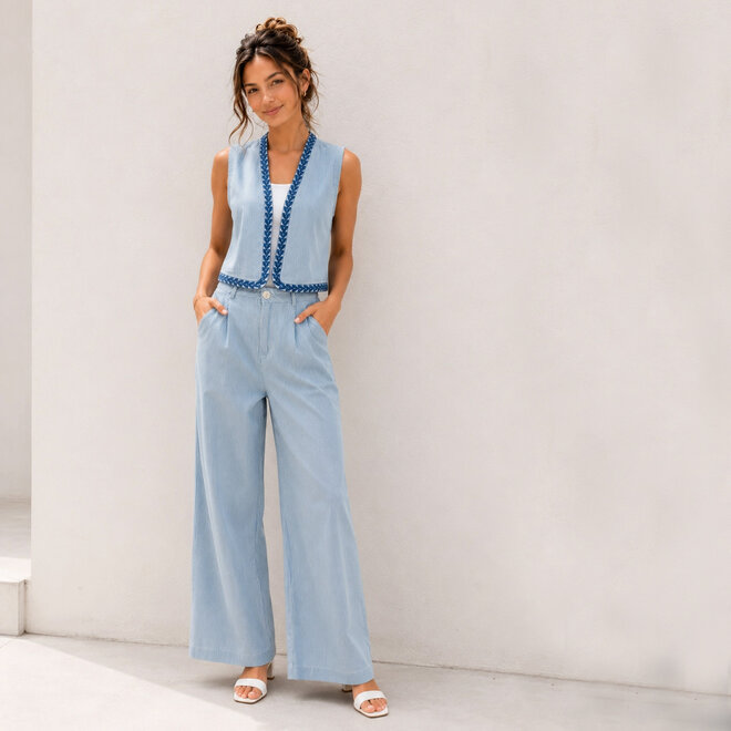 Pants Seaside Stripe Light Blue