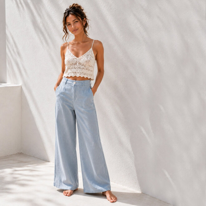 Pants Seaside Stripe Light Blue