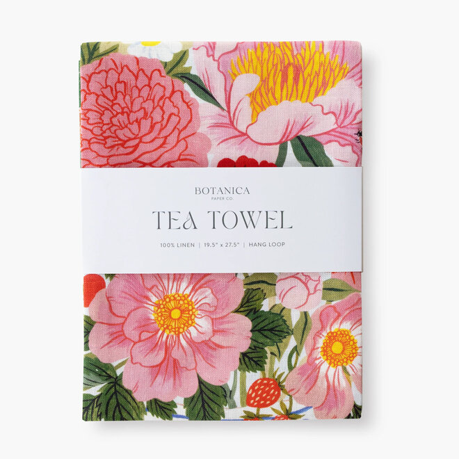 Linen Tea Towel Garden Vase