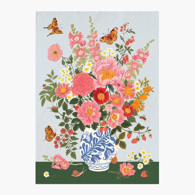 Linen Tea Towel Garden Vase