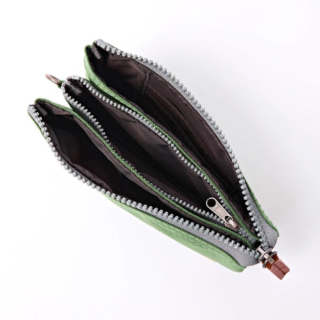 Carnaby Wallet Medium Artichoke with Wrist Strap