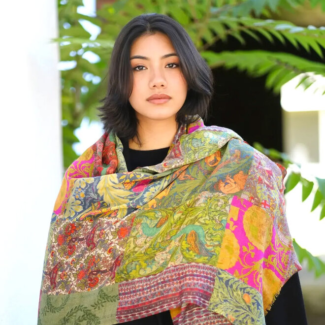 Wool Silk Scarf Jaipur Multi