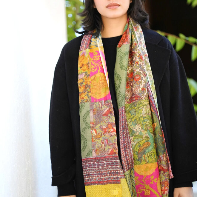 Wool Silk Scarf Jaipur Multi