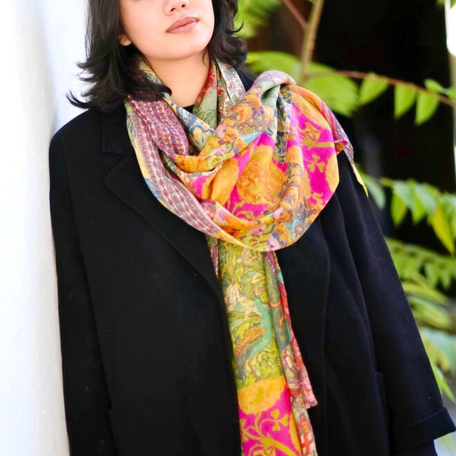 Wool Silk Scarf Jaipur Multi