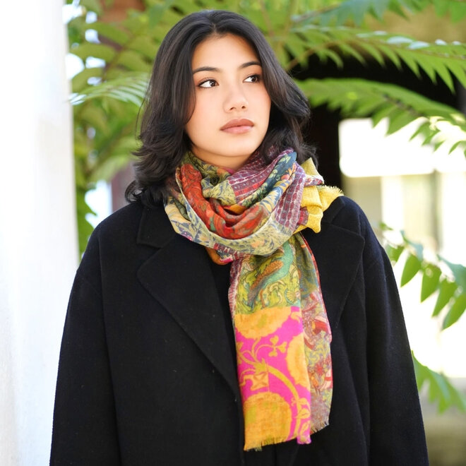 Wool Silk Scarf Jaipur Multi