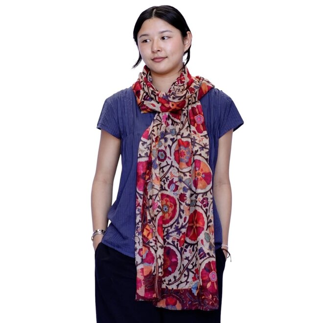 Wrap Scarf Suzani Medallion Multi