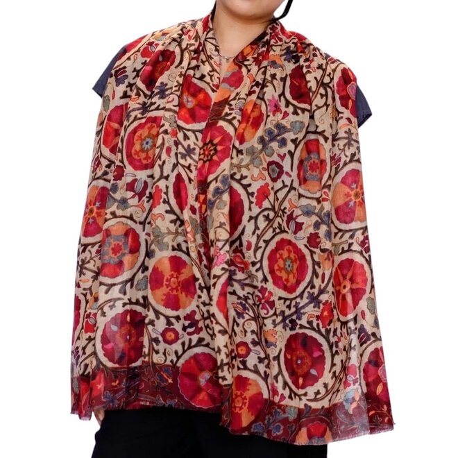 Wrap Scarf Suzani Medallion Multi