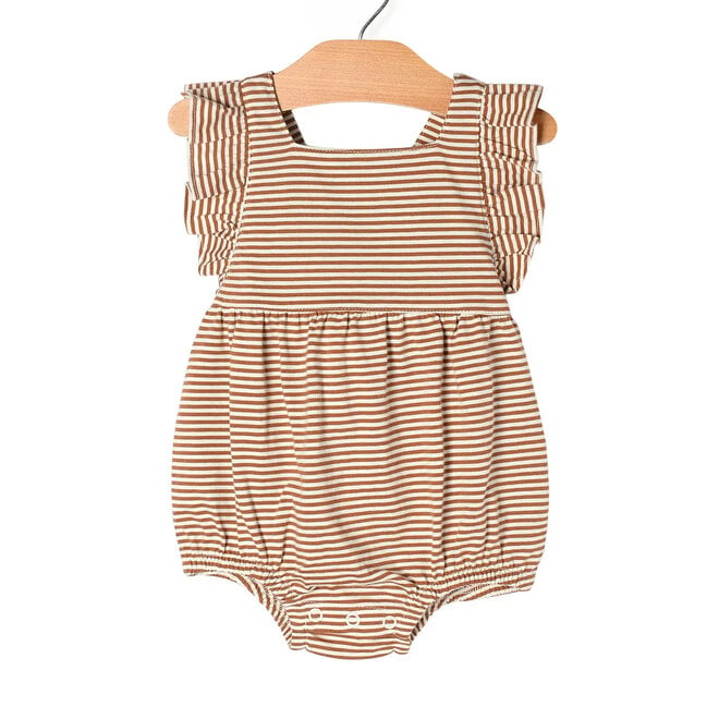 Flutter Romper Toffee Stripe