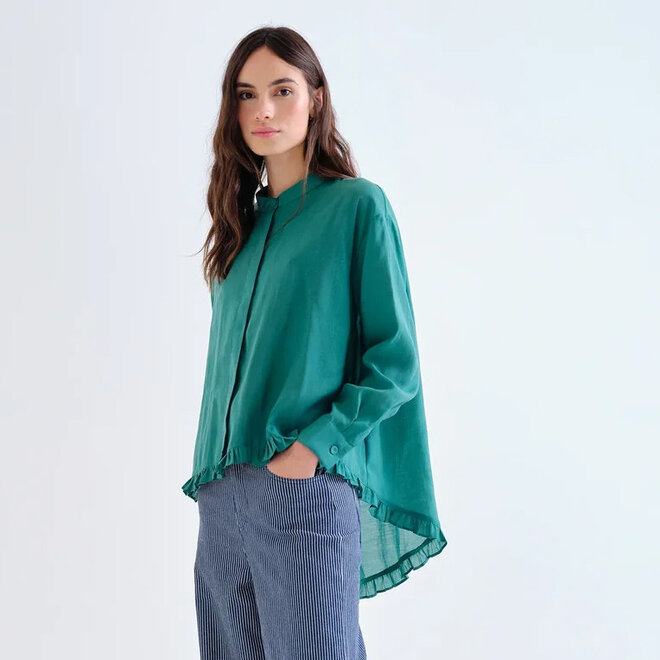 Shirt with Green Scarf