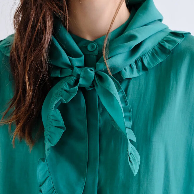 Shirt with Green Scarf