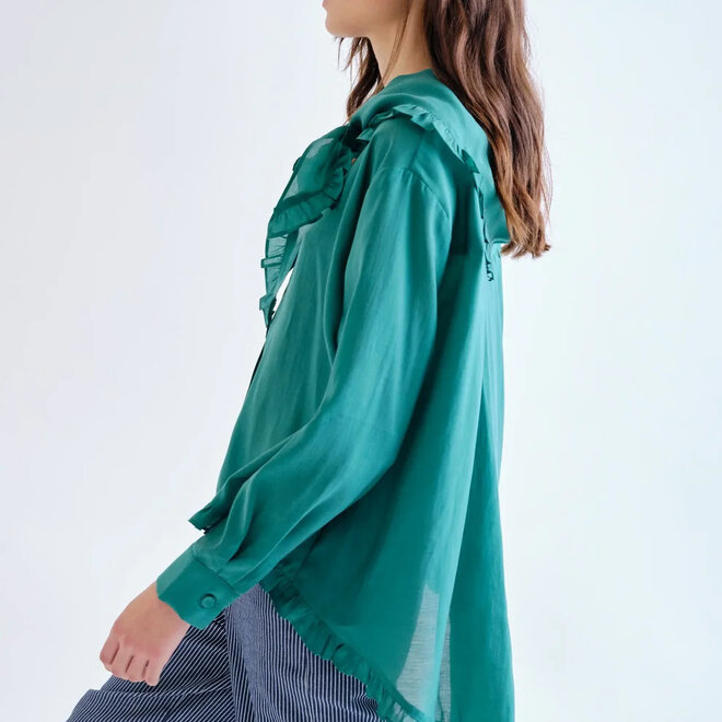 Shirt with Green Scarf