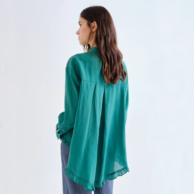 Shirt with Green Scarf