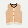 Knit Vest Striped White & Orange