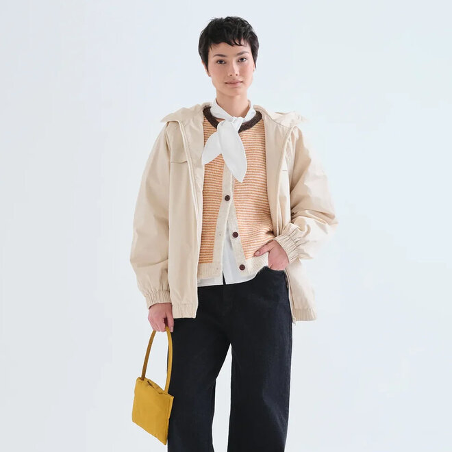 Knit Vest Striped White & Orange