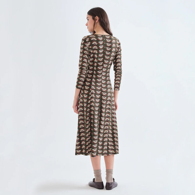 Midi Dress Geometric Green