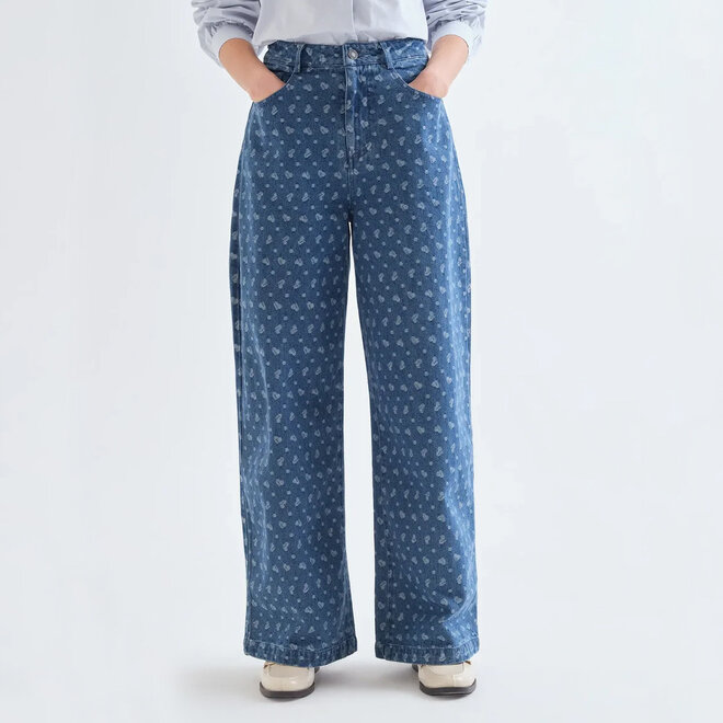 Pants Denim Heart Print