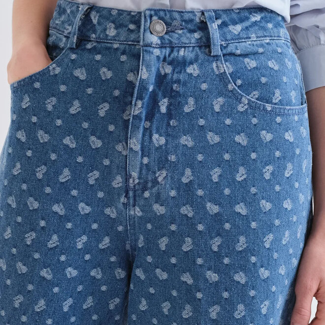 Pants Denim Heart Print