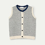 Knit Vest Striped Cream & Navy