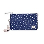 Carnaby Wallet Medium Navy Polka Dot with Wrist Strap
