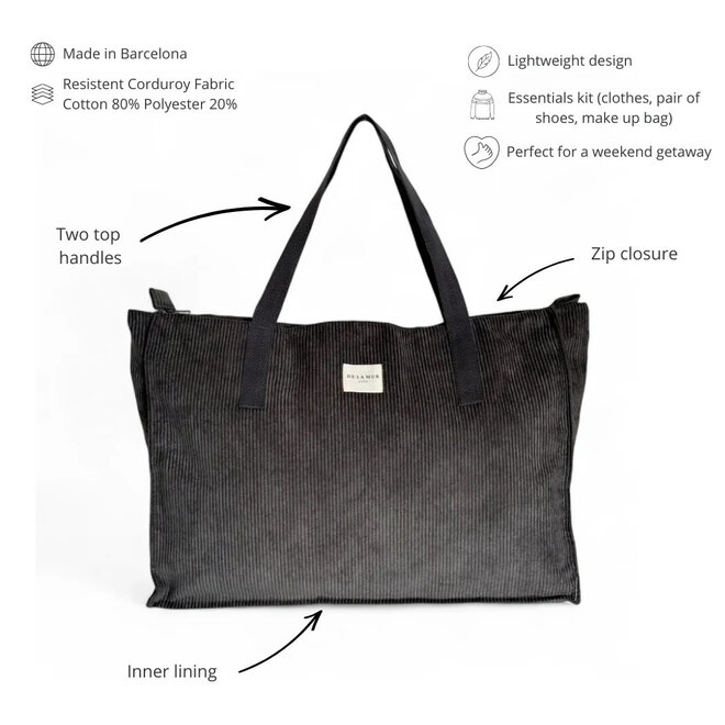Weekender Bag Corduroy Charcoal