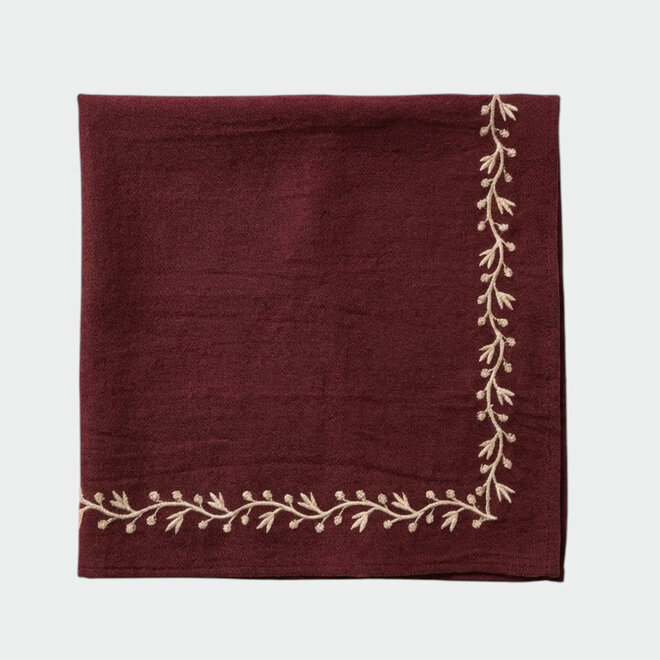 Kerchief Embroidered Eggplant