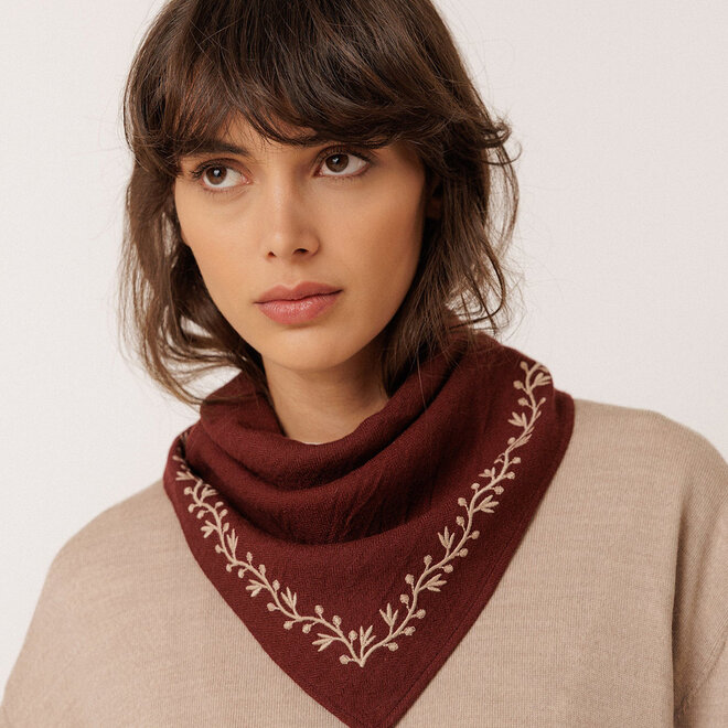 Kerchief Embroidered Eggplant