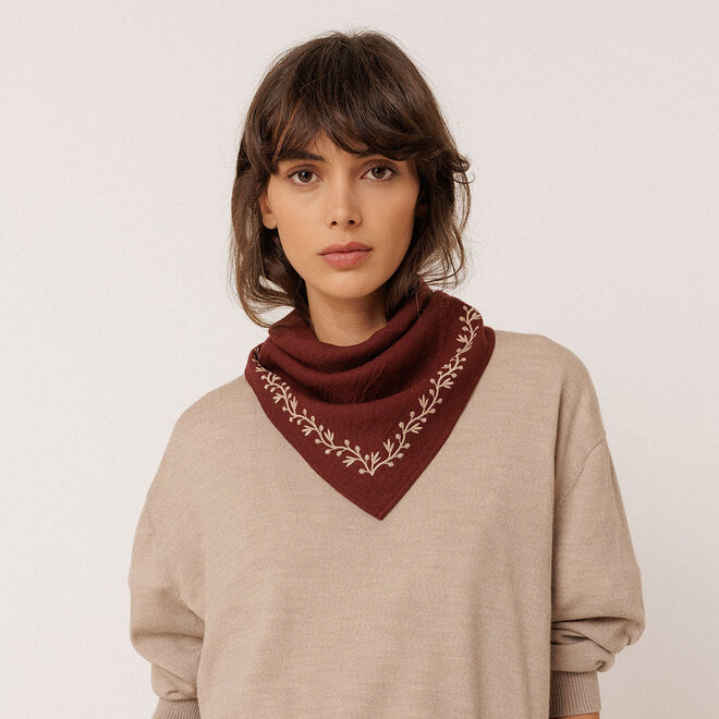 Kerchief Embroidered Eggplant