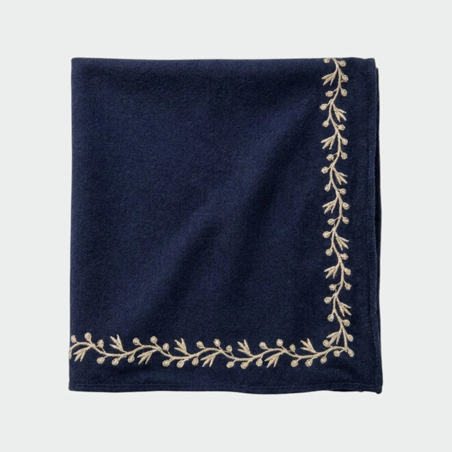 Kerchief Embroidered Indigo Blue