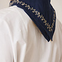 Kerchief Embroidered Indigo Blue
