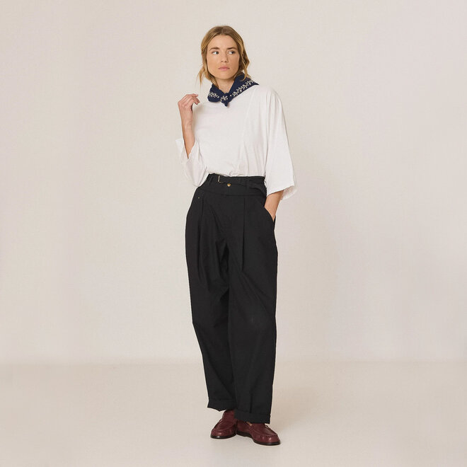 Kerchief Embroidered Indigo Blue