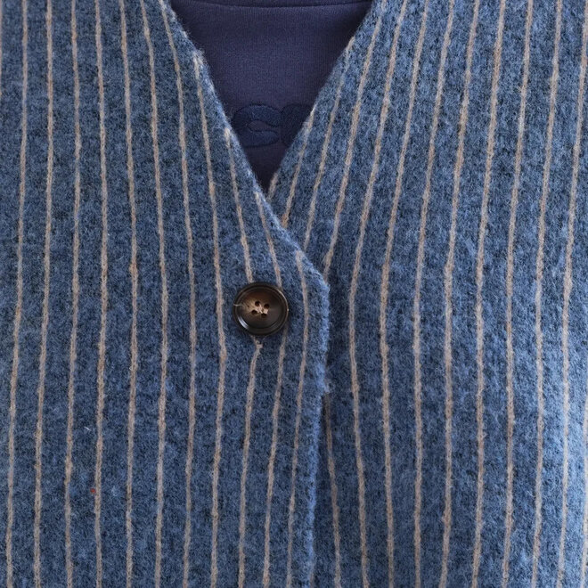 Cardigan Striped Light Blue & White