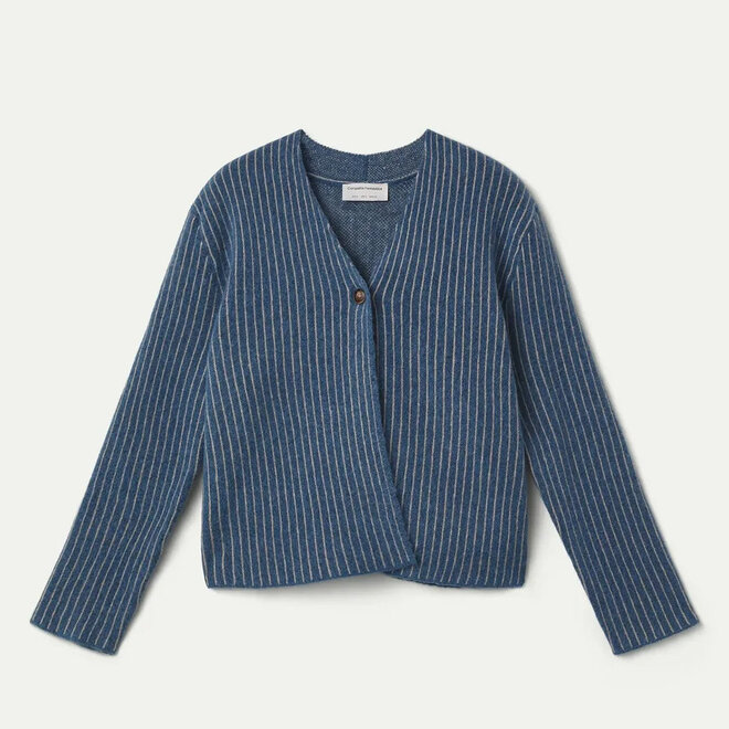 Cardigan Striped Light Blue & White