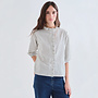 Shirt Striped Black with Ruffle Detail