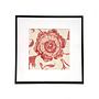 Framed Fabric Red Flower