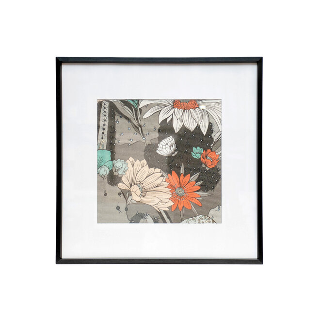 Framed Fabric Cactus Garden Pebble