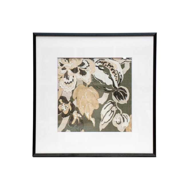 Framed Fabric Dorvel Bouquet Green