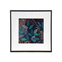 Framed Fabric Colorful Embroidery Navy