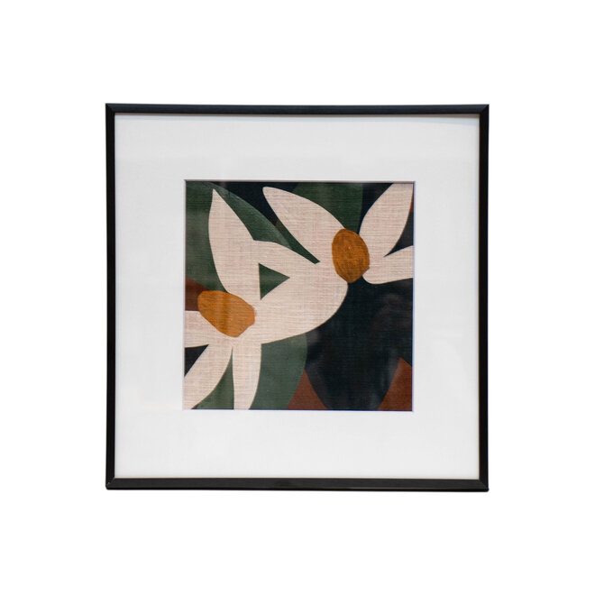 Framed Fabric Modern Flora