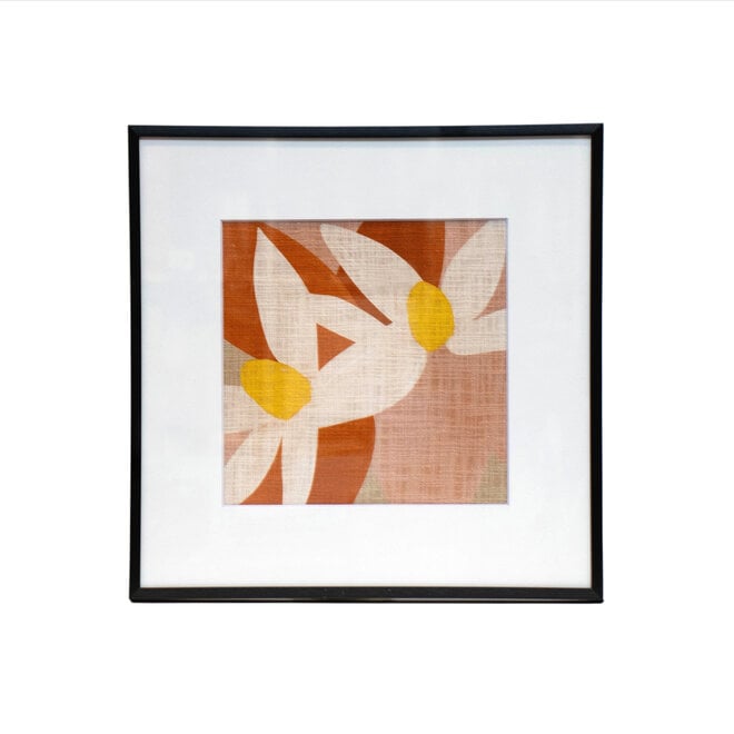 Framed Fabric Pink Modern Floral