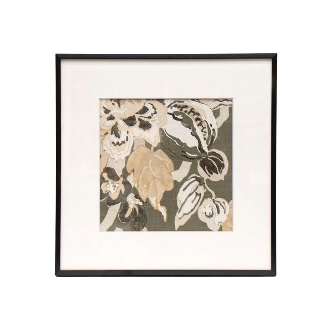 Framed Fabric Dorvel Bouquet Green