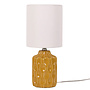 Mini Table Lamp with Shade Ceramic Groove Yellow 13"