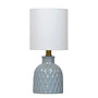 Mini Table Lamp with Shade Ceramic Patterned Blue 12.5"