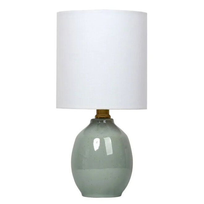 Mini Table Lamp with Shade Ceramic Speckled Green 12"
