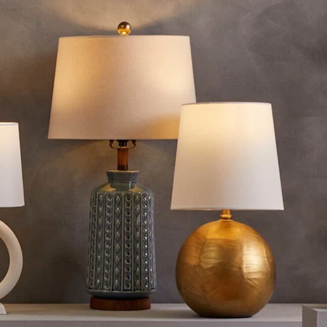 Table Lamp Base Ceramic Dark Blue 18"