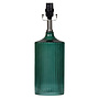 Table Lamp Base Glass Ribbed Green 15"