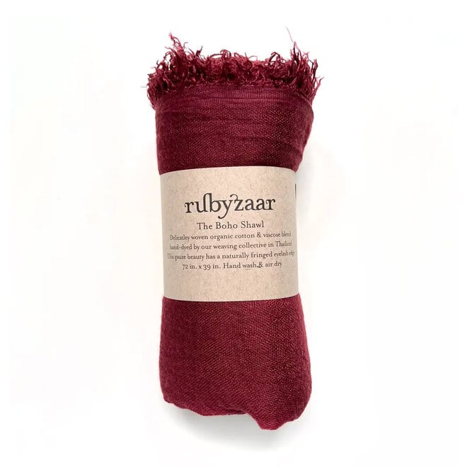 Boho Shawl and Scarf Oxblood