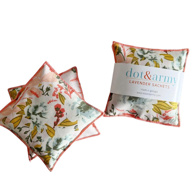 Lavender Sachets Coral & Blue Set of 2